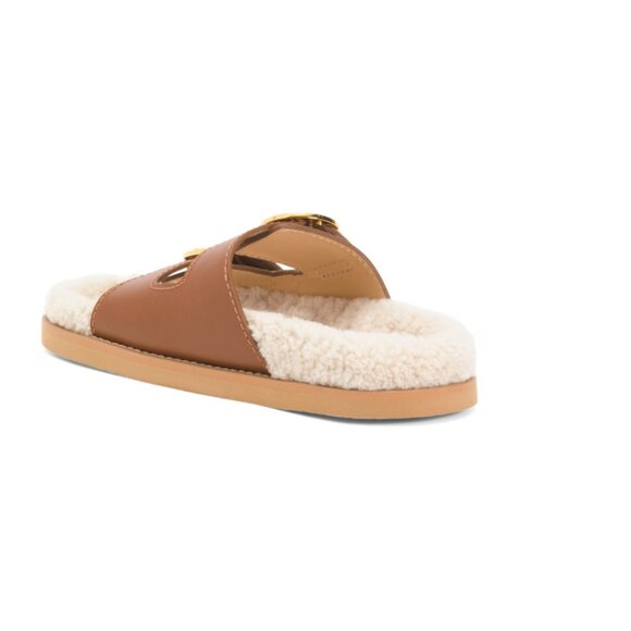 ODISSI Tan Leather Yuki Cozy Footbed Sandals - Picture 2 of 2